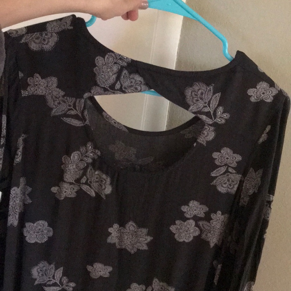 Dark flower print dress - Picture 3 of 3